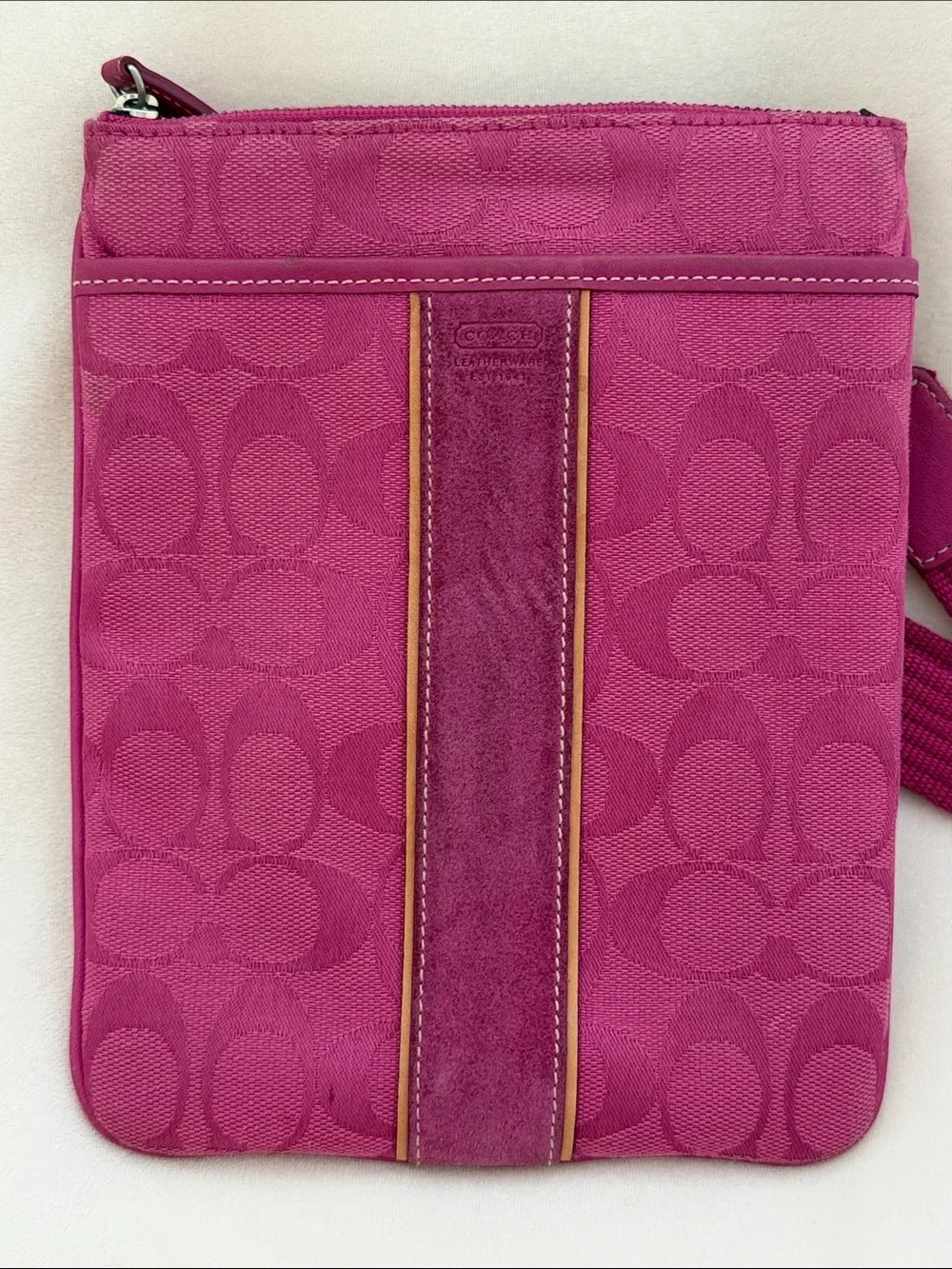 Coach Pink Signature Crossbody Pouch